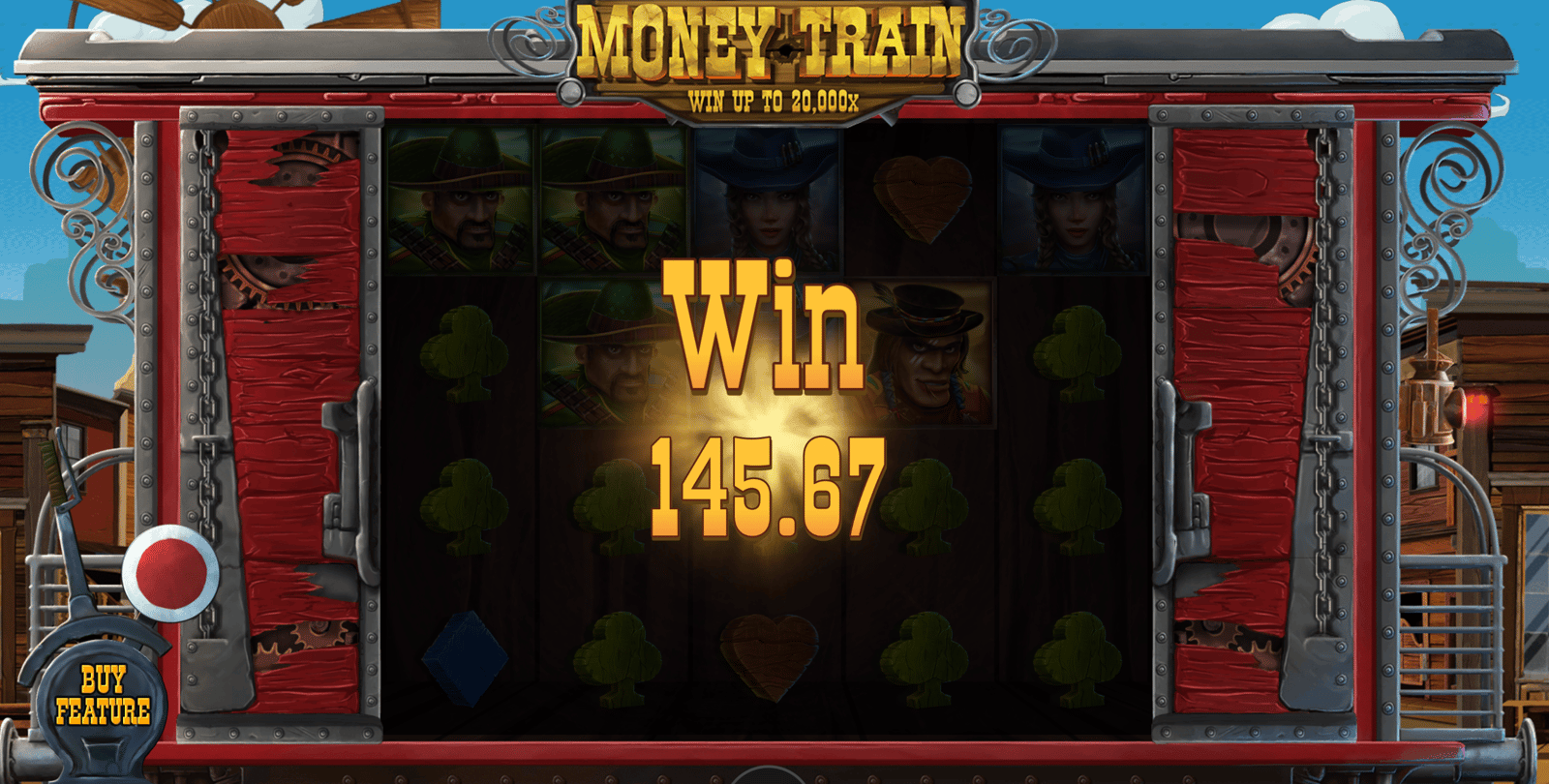 A player lands a big win in Money Train by Relax Gaming, played here at the highest possible RTP.