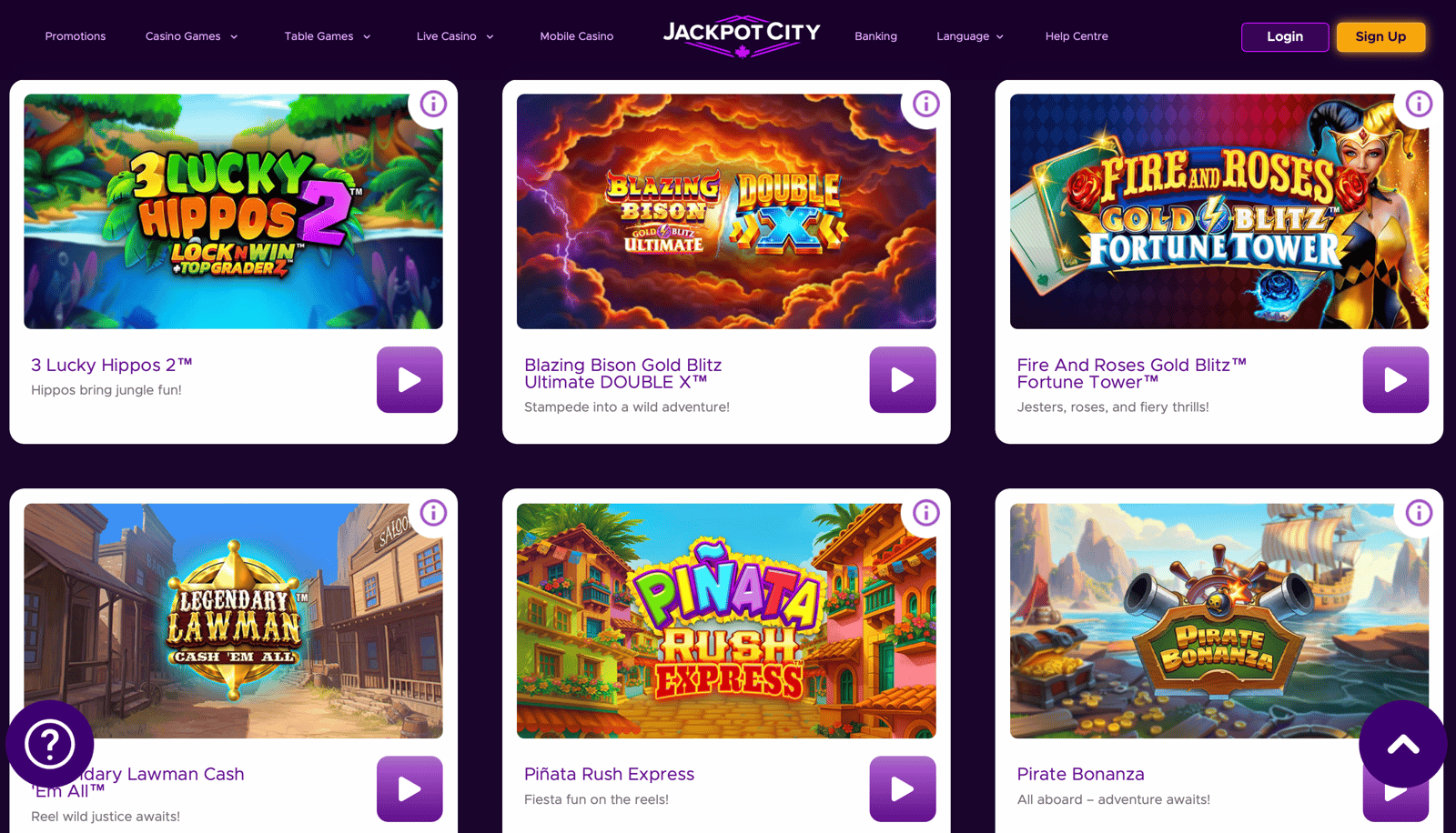 an image of some of the featured slots and casino games on jackpot city.