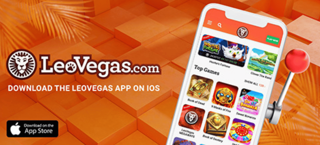An image of the leovegas app for iOS in Canada