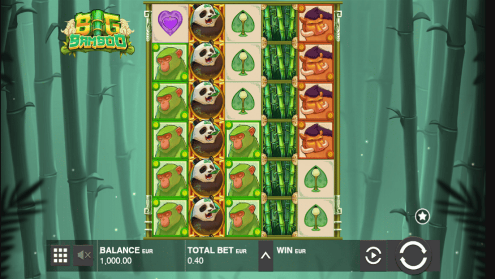 in-game gameplay of big bamboo, produced by a studio partly owned by leovegas