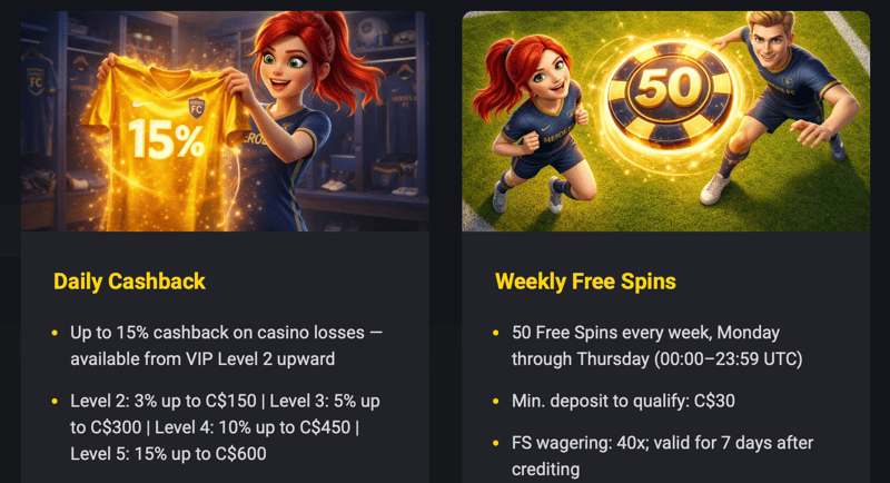 Some of the games at Golisimo casino leads to weekly promotions