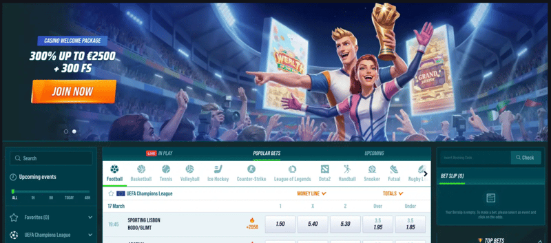 A view of the Golisimo lobby in Canada for sports betting, which also leads to the casino section